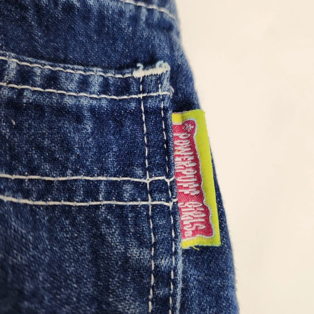 Rare Y2K‎ Powerpuff Girls Denim Capri Jeans Embroidered Cartoon Network Size 12